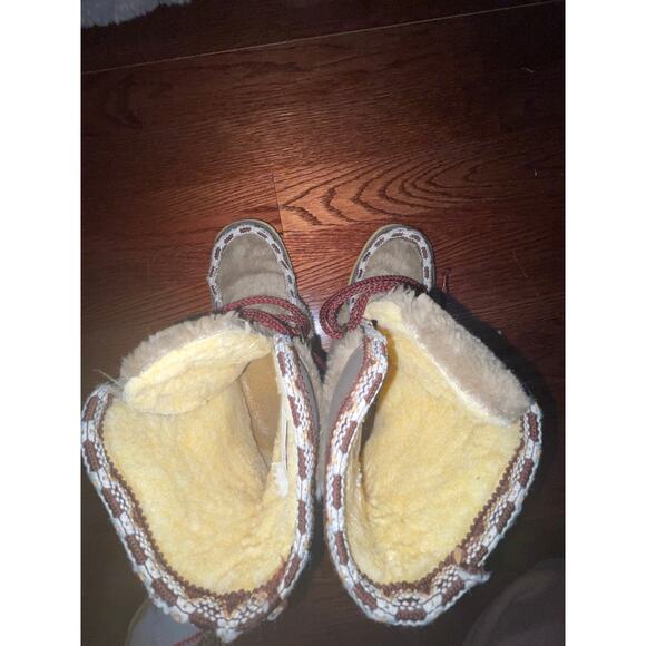 Snowland Vintage Lace Up Wedge Faux Fur Snow Ski Boots Size 7 - Picture 5 of 9